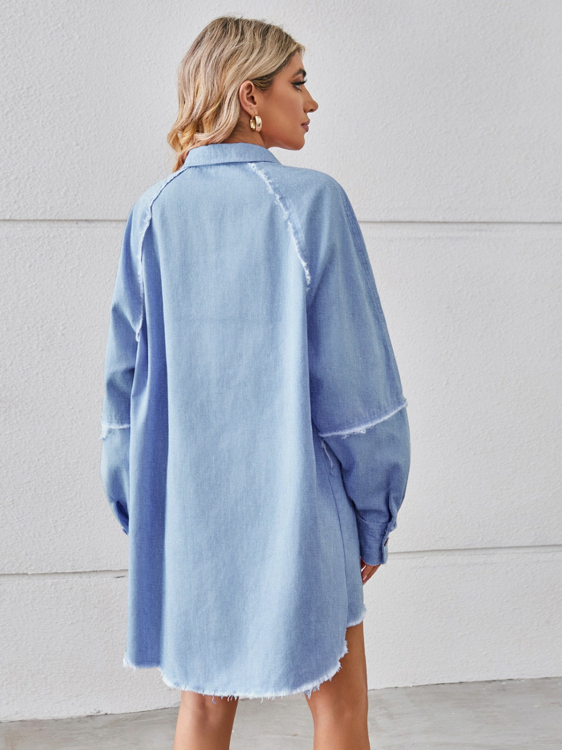 raw hem denim dress Indigo Denim Straight Strapless Full Skirt Raw Edge Hem Midi Dress *FI SSYS