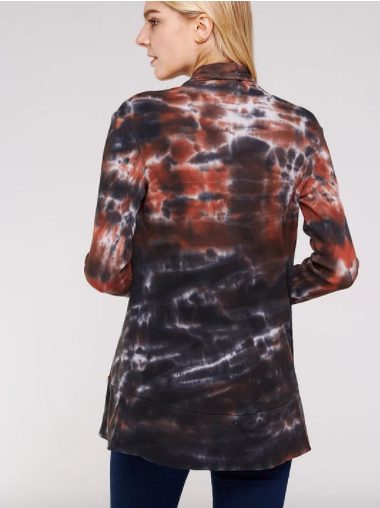 SALE! Charcoal Crystal Tie dye Long Sleeve A-line Thermal Cardigan***Note each one is different!