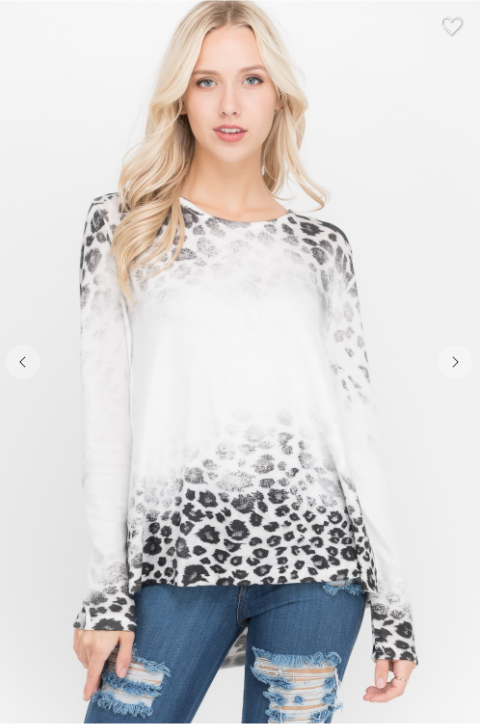 SALE! Long Sleeve top leopard print