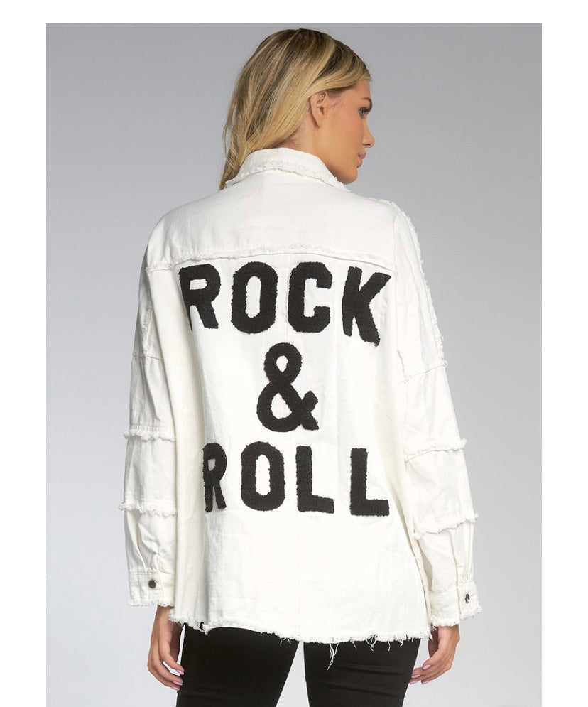 Rock and Roll Distressed White Jacket